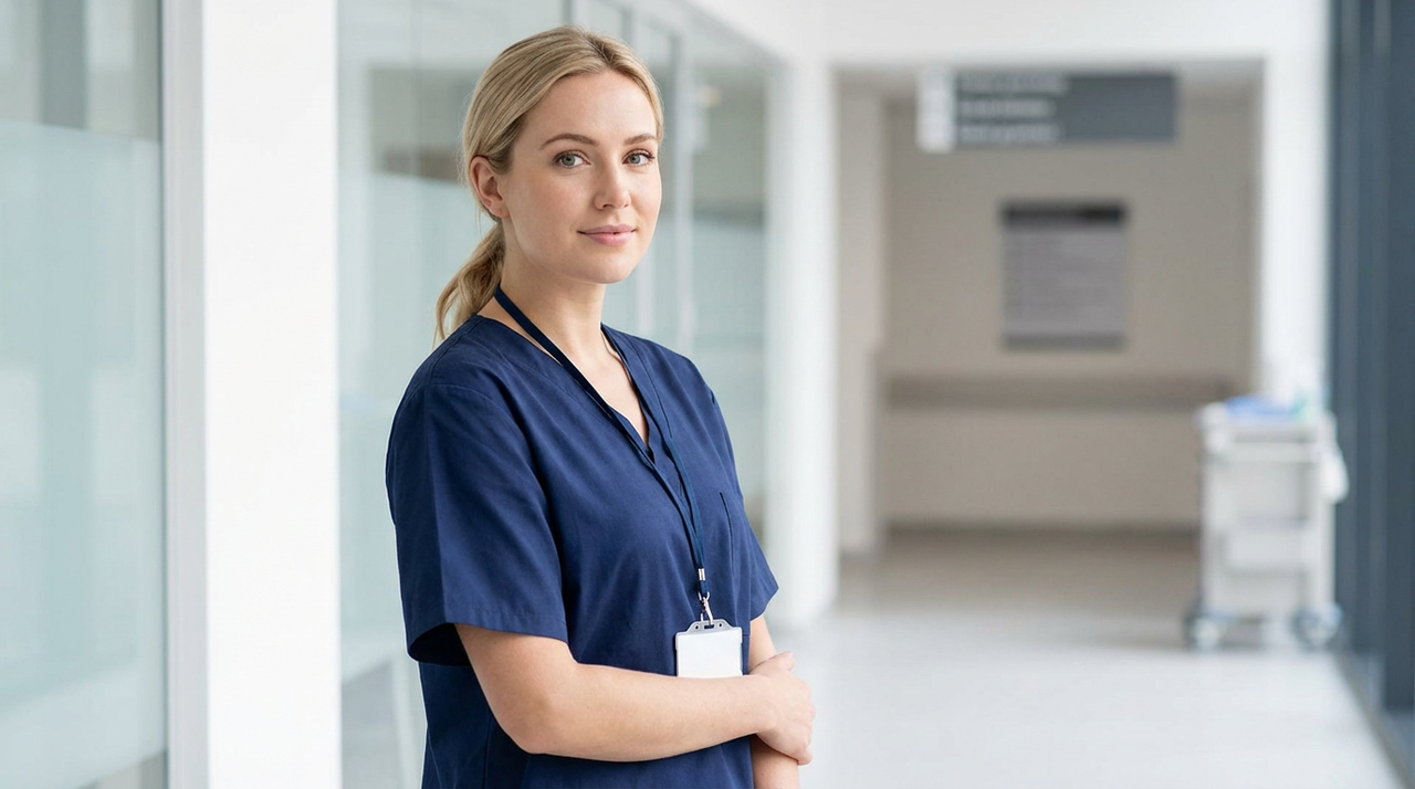 młoda pielęgniarka w szpitalu – czy warto studiować pielęgniarstwo w 2025 roku