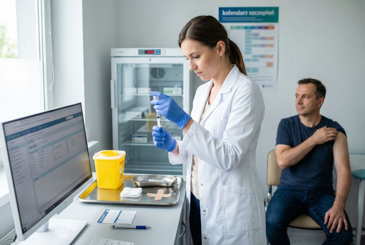 Pielęgniarka przygotowuje szczepienie