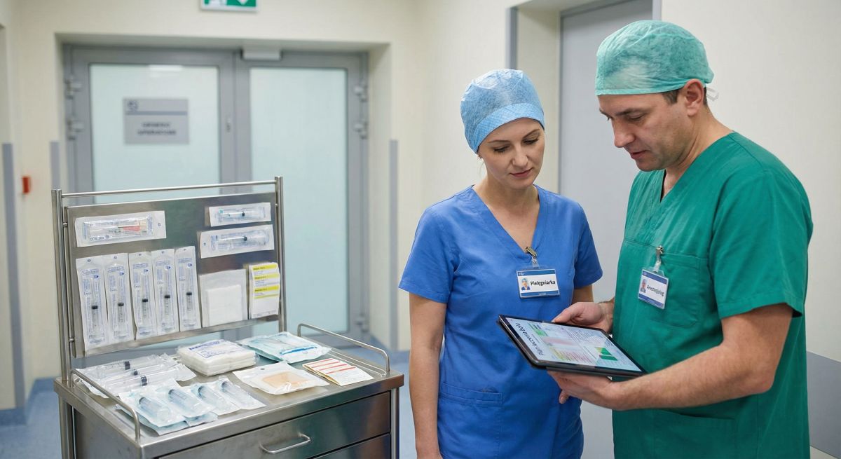 Lekarz z pielęgniarką planują analgezję