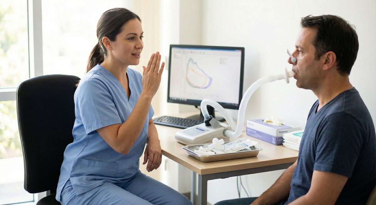 Instruktaż spirometrii u pacjenta